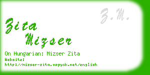 zita mizser business card